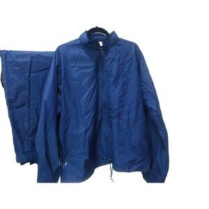 Vintage Green Eagle Golf 2 Piece Rain Suit Waterproof 100% Nylon Navy Size XL